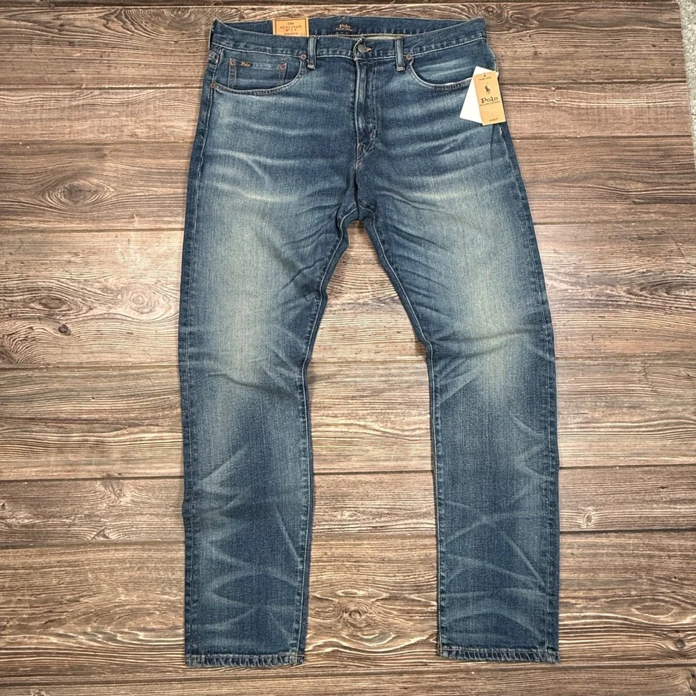 Polo Ralph Lauren Mens 36x34 Sullivan Slim Stretch Jeans Blue Medium Wash NEW